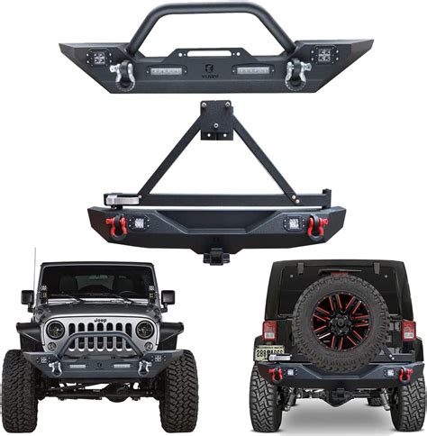 Amazon Ronghui JK Front And Rear Bumper With Winch Plate And 6xLED