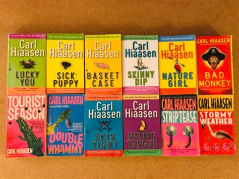 Big Lot 12 Carl Hiaasen Pb Book Almost Complete Strip Teasebasket Case