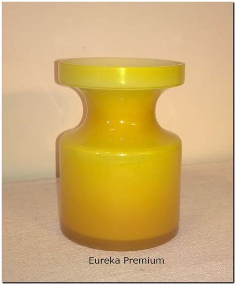 Alsterfors Cased Glass Yellow Signed Vase Vintage 1960s Swedish Po Storm A Yellow Signed