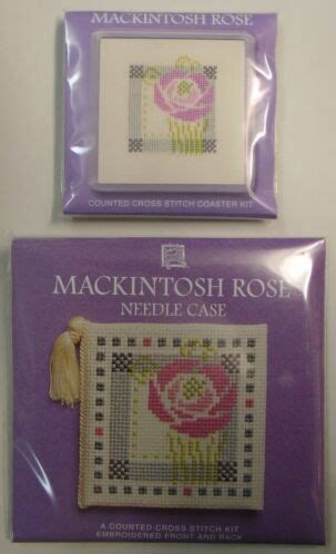 Mackintosh Rose Needle Case And Coaster Kits Textile Heritage Counted