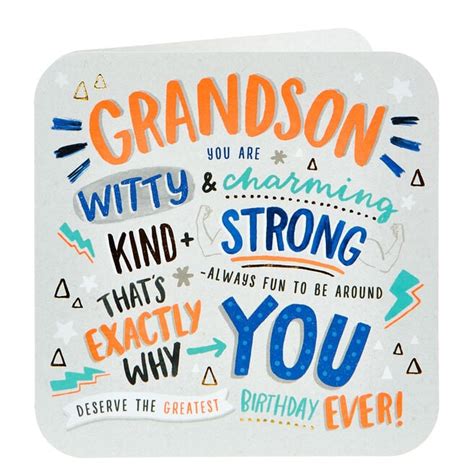 Grandson Birthday Cards, Personalised Grandson & Great Grandson ...