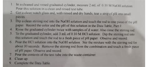 Solved Description of NaOH solution pH of NaOH solution 10 | Chegg.com