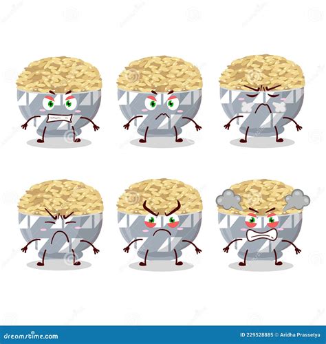 Parboied Long Grain Rice Cartoon Character With Various Angry