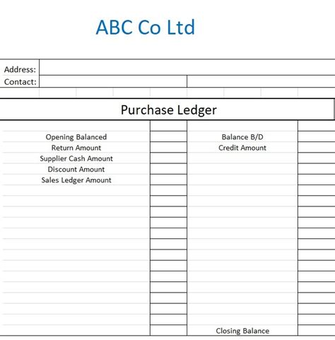 General Ledger Template | Free Word Templates