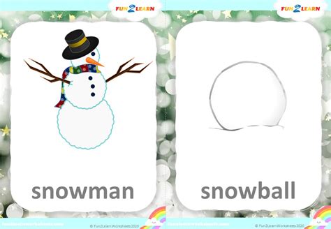 Lets Make A Snowman Fun Kids English Free Esl Flashcards Fun2learn