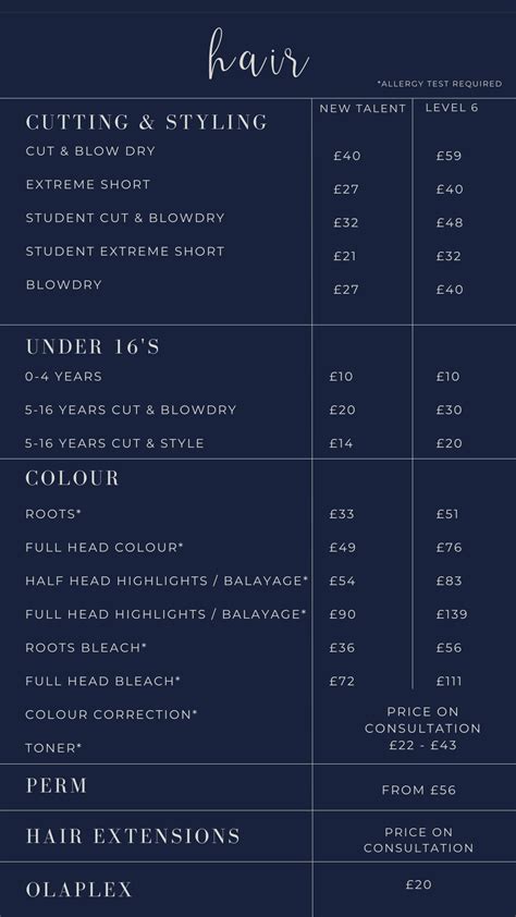 Prices — Tops Hair Salon & Beauty | L'Oreal & Kerastase Salon, Melksham ...