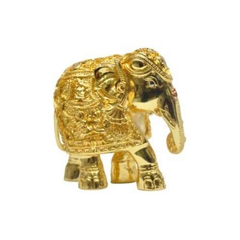 Golden Gold Plated Elephant Size 5 Statues For Decoration At Rs 2550