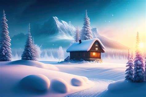 Premium Ai Image Beautiful Magical Winter Wonderland Landscape