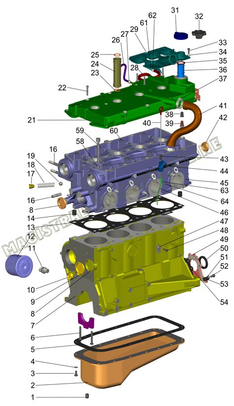 Блок цилиндров, головка, картер и крышки блока (16-клапанный двигатель ...