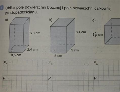 Oblicz Pole Powierzchni Bocznej I Pole Powierzchni