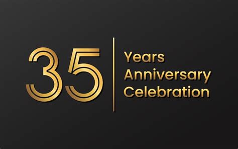 Premium Vector 35th Anniversary Template Design With Gold Color For Anniversary Celebration