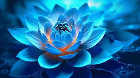 Premium Photo | A blue lotus flower with a blue background