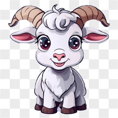 Download Adorable Cartoon Goat With Large Horns Cartoons Online