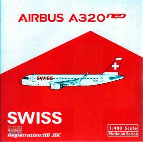 PHX11784 1 400 Phoenix Model Swiss Airbus A320neo Reg HB JDC Pre