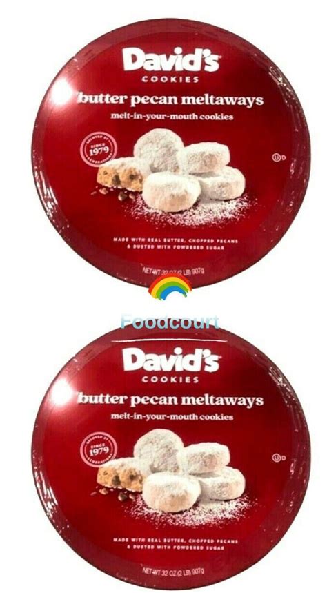 2 Packs David S Cookies Butter Pecan Meltaways 32 Oz Each Pack Total