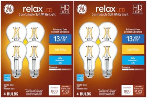 Ge Relax Pack A Watt Equivalent Crystal Clear Soft White