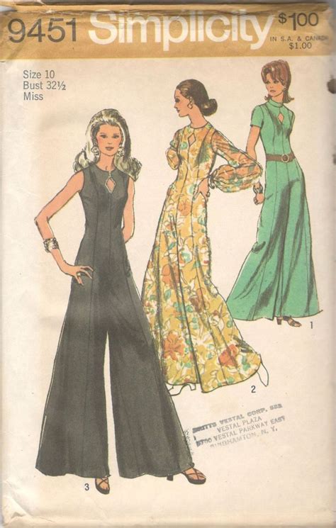 Simplicity S Misses Wide Leg Evening Jumpsuit Pattern Keyhole