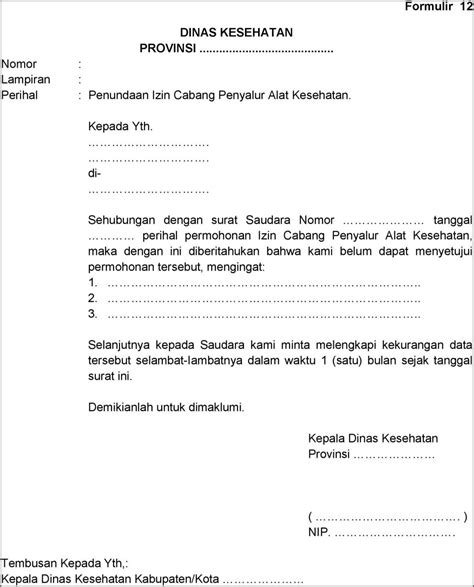 Contoh Surat Permohonan Pengembalian Berkas Perizinan Word Surat