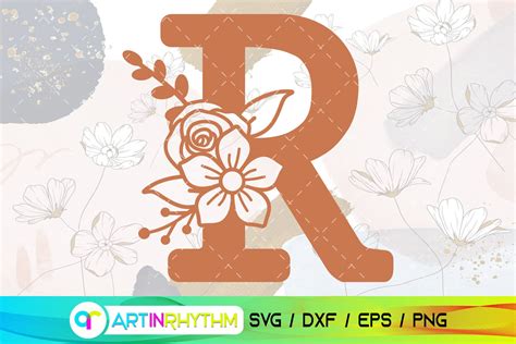 Letter R Svg Floral Letter R Alphabet Svg Letter Svg Etsy