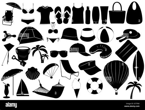 Illustration Of Summer Vacation Objects Stock Vector Image And Art Alamy