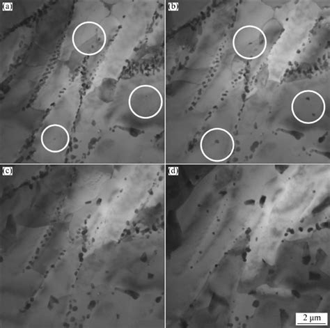 Tem Images Showing Microstructures During In Situ Annealing Of Aa8079