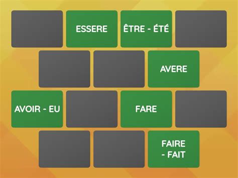 Verbi Irregolari Del Passe Compose Matching Pairs