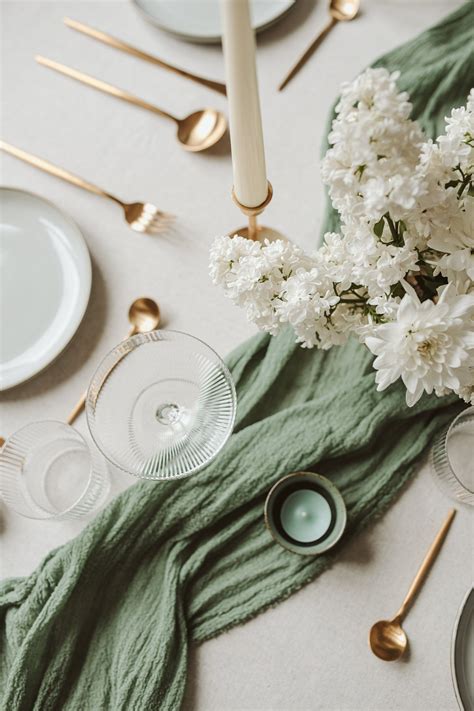 Sage Green Deep Boho Wedding Cheesecloth Table Runner Wedding Etsy