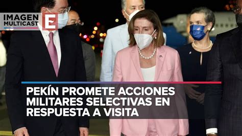 LO ÚLTIMO Pelosi aterriza en Taiwán pese a amenazas de China YouTube