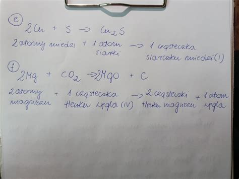 Napisz i uzgodnij równania reakcji chemicznych przedstawionych za