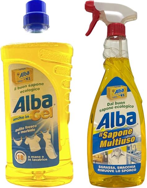 Set Alba Sapone Ecologico Gel A Mano E In Lavatrice 1000 Ml Con Alba