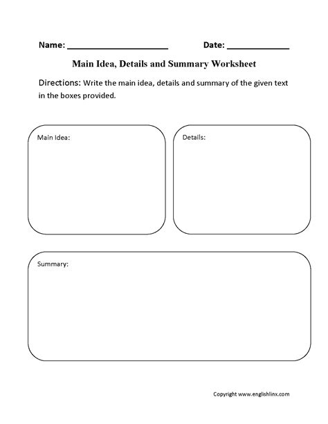 What Is A Summary Worksheet