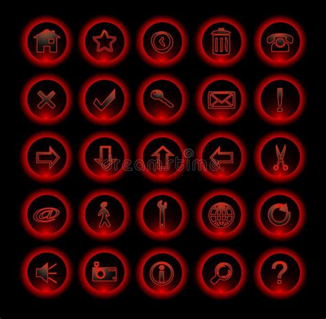 Red Neon Icons Stock Vector Illustration Of Member Output 6906796