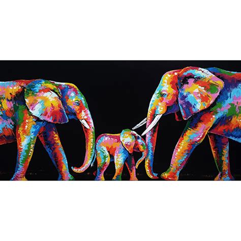 Colorful Elephant Art - Original Acrylic Paintings For Sale l Royal Thai Art