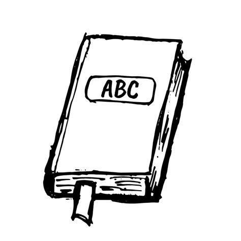 Hand drawn doodle abc book. Dictionary book. 16123157 Vector Art at Vecteezy