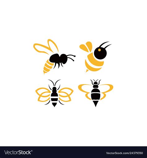 Honey Flying Bee Royalty Free Vector Image Vectorstock