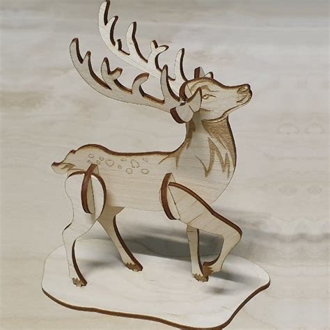 3D Wooden Reindeer Template Laser Cut CDR File Free Download | Vecty