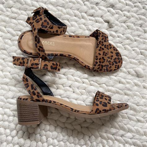 Animal print heeled sandals Size 6 Very... - Depop