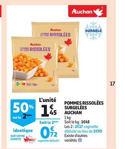 Offre Pommes Duchesse Surgelées Auchan chez Auchan