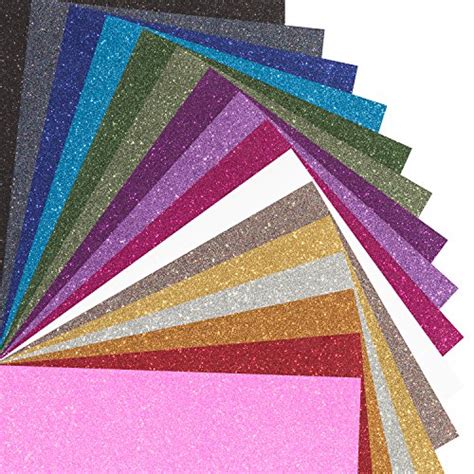 Marea Glitter Heat Transfer Vinyl Sheets 16 Sheet Bundle Of Glitter