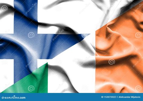 Bandera Que Agita De Irlanda Y De Finlandia Foto De Archivo Imagen De