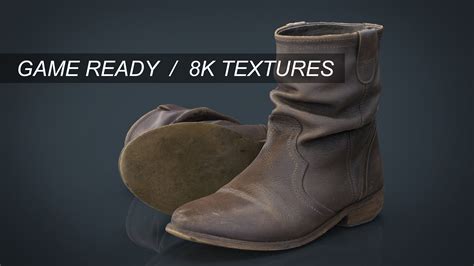 3d Model Womens Boots 2 Vr Ar Low Poly Cgtrader