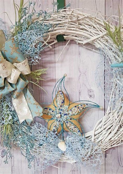 Beach Christmas Wreath Beach Winter Wreath Coastal | Etsy | Beach ...