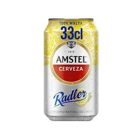 Amstel Radler Cerveza Rubia Con Zumo Natural De Limón Lata 33 cl