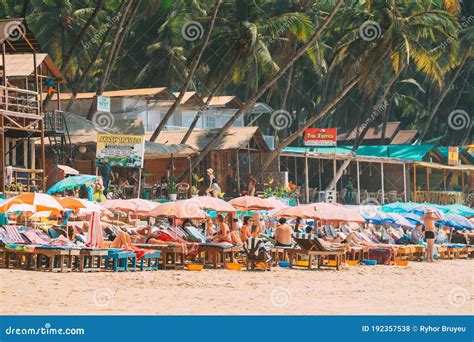 Canacona, Goa, India. People Resting at Famous Palolem Beach in Summer Sunny Day. Editorial ...