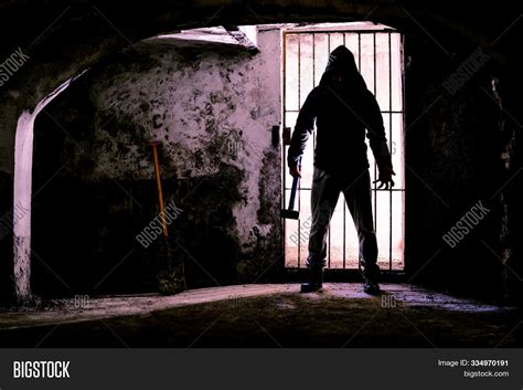 Scary Dark Man Holding Image And Photo Free Trial Bigstock