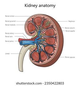 230 Labeled Diagram Human Kidney Images, Stock Photos, and Vectors ...