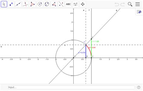 Desigualdad Seno Arco Tangente Geogebra