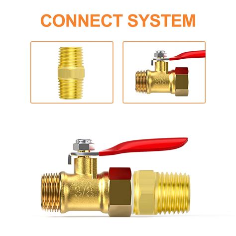 Snapklik GASHER 1PCS 3 8 Inch Brass Mini Ball Valve Shut Off Switch