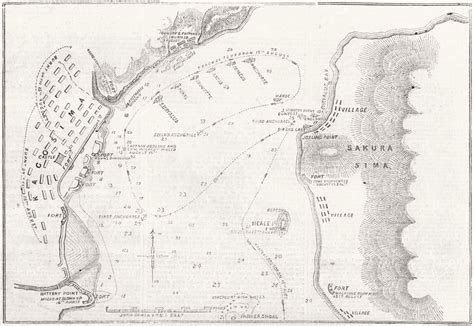 JAPAN The Harbour Of Kagosima Japan 1863 Old Antique Vintage Map Plan