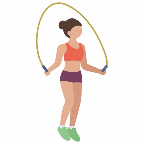 Woman Doing Exercise With Speed Jumping Rope In Step Stock Illustration